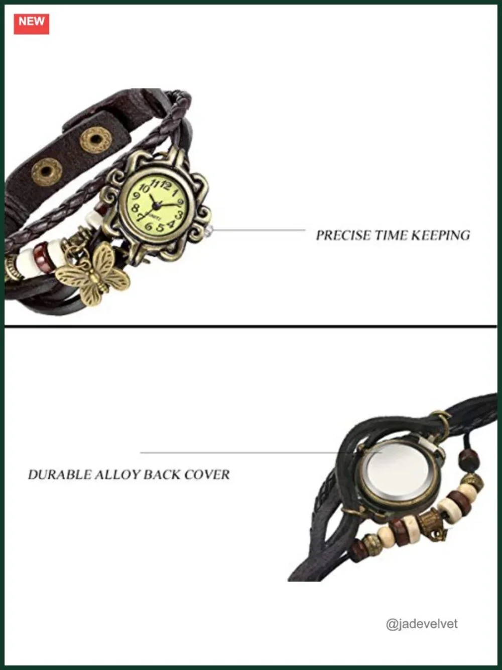 Bohemian Wrap Bracelet Watch PU Leather Adjustable Quartz Wristwatch